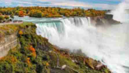 Fall foliage surrounding Niagara Falls